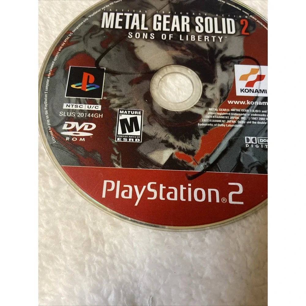 Metal Gear Solid 2 Sons of Liberty PlayStation 2 PS2 2001 Game Only